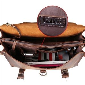 Kattee Men's Leather Multi Style Bag, Dark Coffee